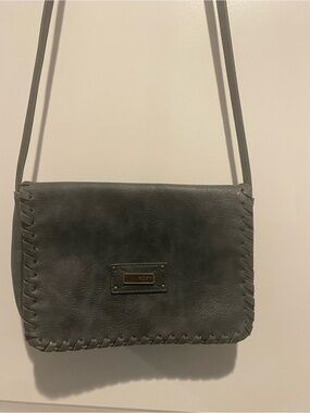Roxy Gray Whipstitch Crossbody Bag